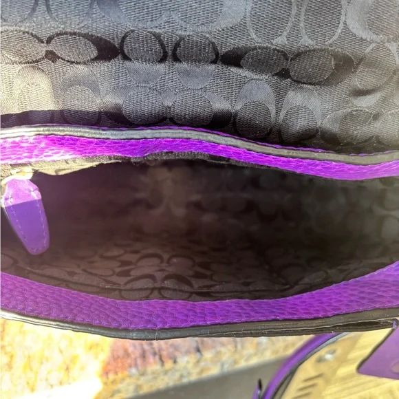 COACH Bleecker Mini Brooklyn Messenger & Matching Wristlet Set – Loganberry - Picture 12 of 13